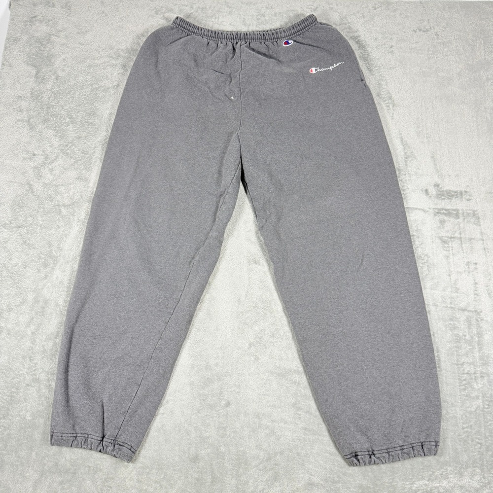 Vintage Champion Mens XL Baggy Sweatpants Gray Athletic Fleece Pockets 90's
